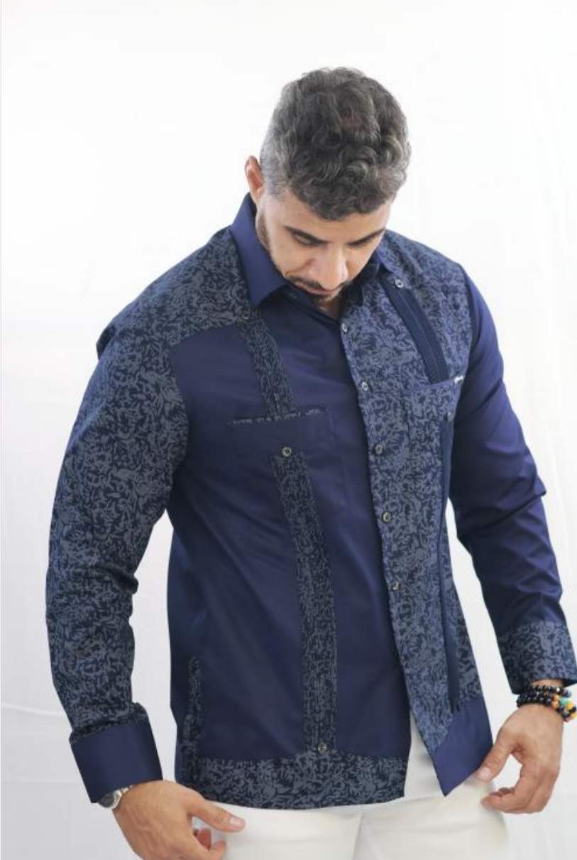 Handmade Royal Blue Linen Chacabana Shirt